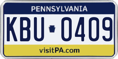 PA license plate KBU0409