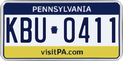 PA license plate KBU0411