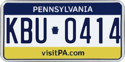 PA license plate KBU0414