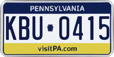 PA license plate KBU0415