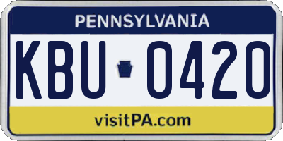 PA license plate KBU0420