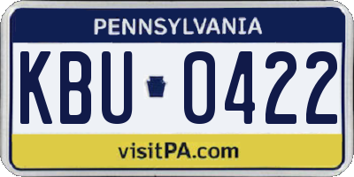 PA license plate KBU0422