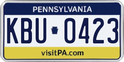 PA license plate KBU0423
