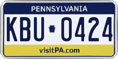 PA license plate KBU0424