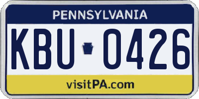 PA license plate KBU0426