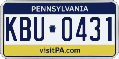 PA license plate KBU0431