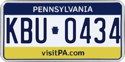 PA license plate KBU0434