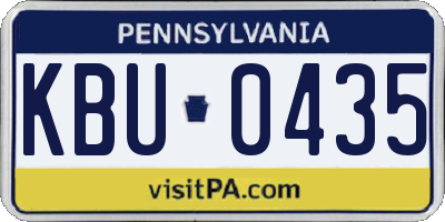 PA license plate KBU0435