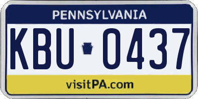 PA license plate KBU0437