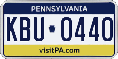 PA license plate KBU0440