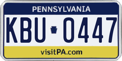 PA license plate KBU0447