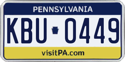 PA license plate KBU0449