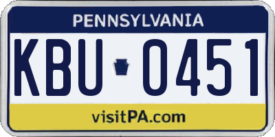 PA license plate KBU0451