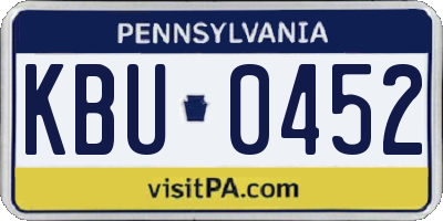 PA license plate KBU0452