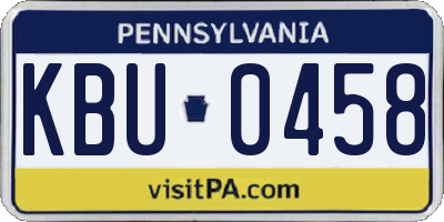 PA license plate KBU0458