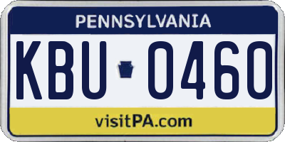 PA license plate KBU0460