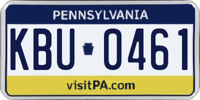 PA license plate KBU0461