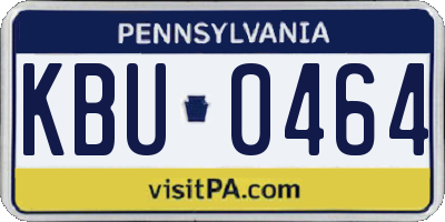 PA license plate KBU0464