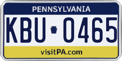 PA license plate KBU0465