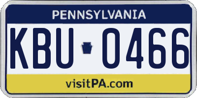 PA license plate KBU0466