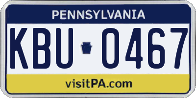 PA license plate KBU0467