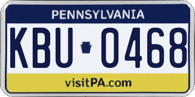 PA license plate KBU0468