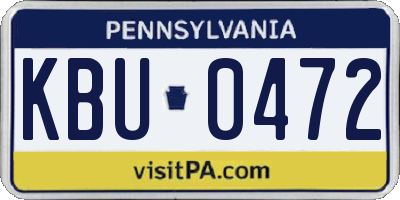 PA license plate KBU0472