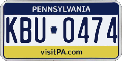 PA license plate KBU0474
