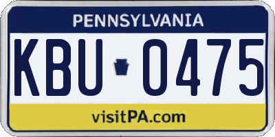 PA license plate KBU0475