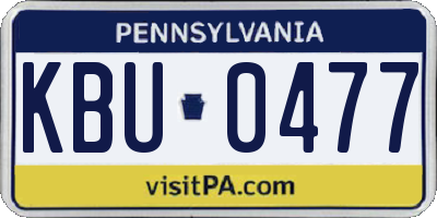 PA license plate KBU0477