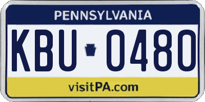 PA license plate KBU0480