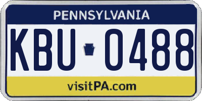 PA license plate KBU0488