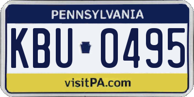PA license plate KBU0495