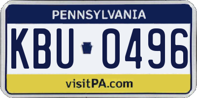 PA license plate KBU0496