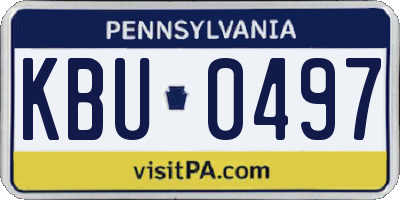 PA license plate KBU0497