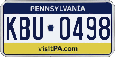 PA license plate KBU0498