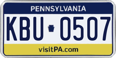 PA license plate KBU0507