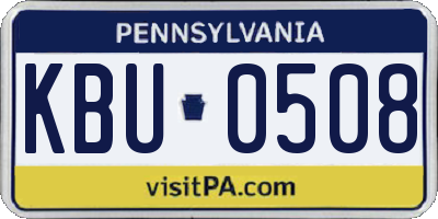 PA license plate KBU0508
