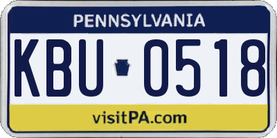 PA license plate KBU0518