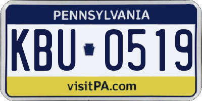 PA license plate KBU0519