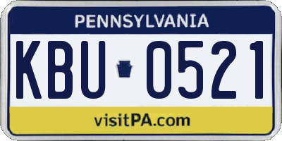 PA license plate KBU0521