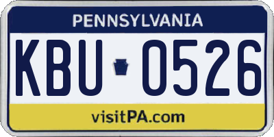 PA license plate KBU0526