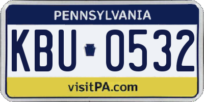 PA license plate KBU0532
