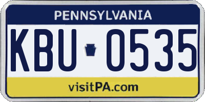 PA license plate KBU0535