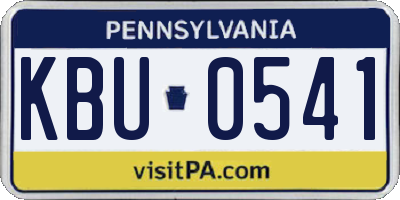 PA license plate KBU0541