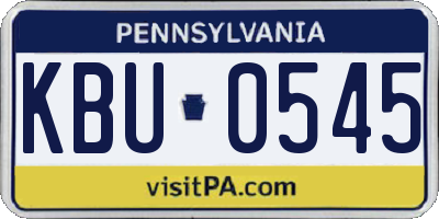 PA license plate KBU0545