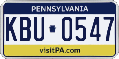 PA license plate KBU0547