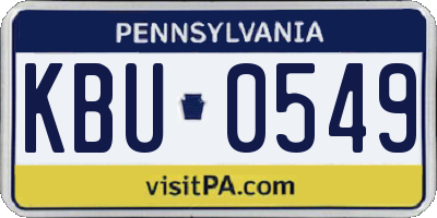 PA license plate KBU0549