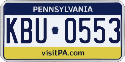 PA license plate KBU0553