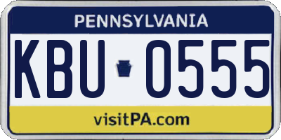 PA license plate KBU0555